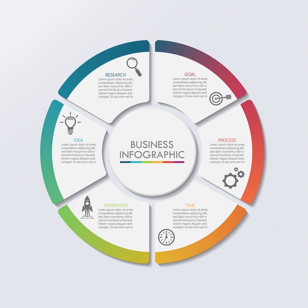 Modello di infographic del cerchio di presentazione aziendale