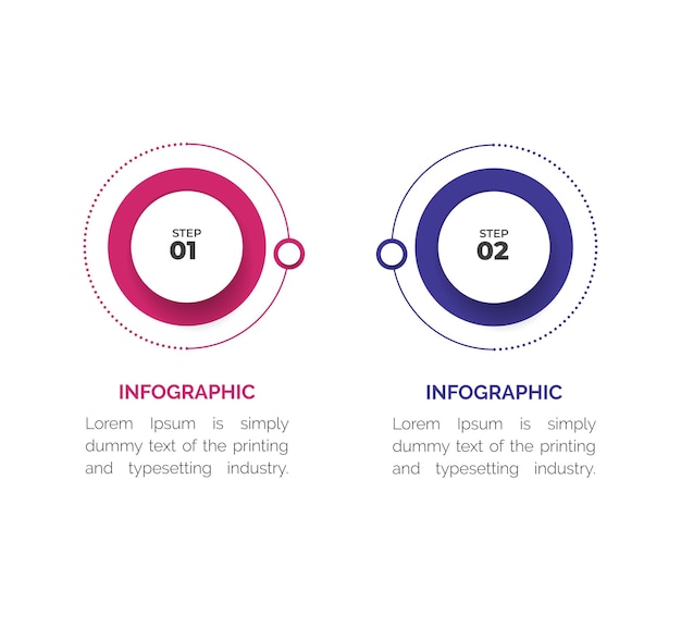 Modello di progettazione infografica creativa aziendale di presentazione con 2 opzioni