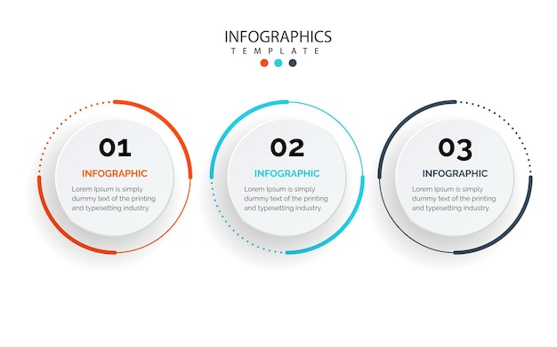 Modello di progettazione di infografica creativa aziendale di presentazione con 3 opzioni