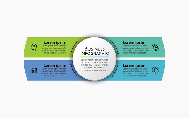 Modello di infografica del ciclo economico di presentazione