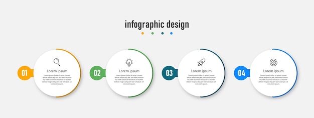 Presentation business infographic circle design elegant professional template with 4 step