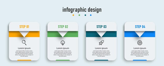 Presentation business infographic design elegant professional template with 4 step