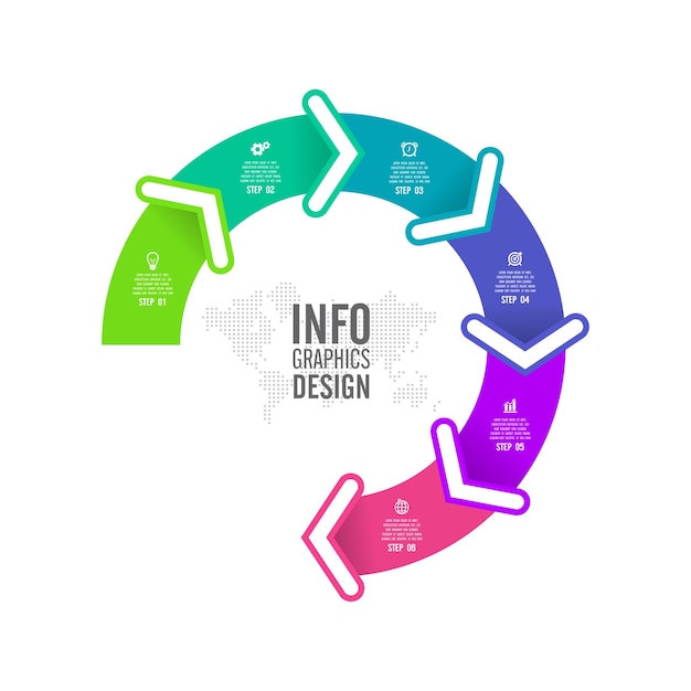 Modello di progettazione infografica aziendale di presentazione colorato