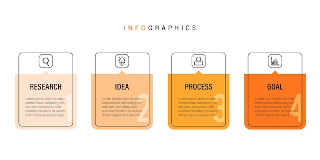 Progettazione infografica aziendale di presentazione con icone