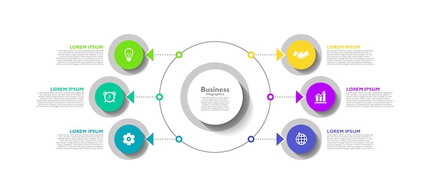 Presentation business infographic template circle colorful