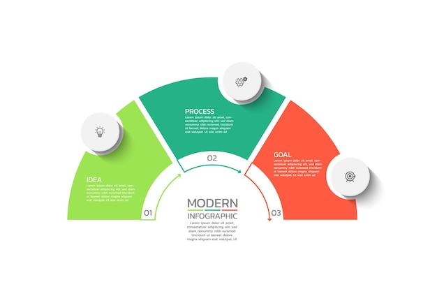 Progettazione del cerchio del modello di infografica aziendale di presentazione