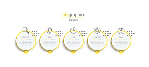 Presentation business infographic template circle with 5 step