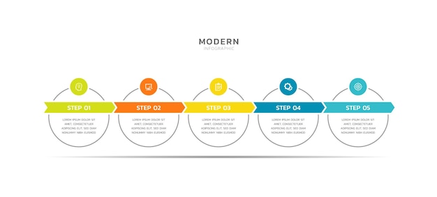 Modello di infografica aziendale di presentazione design colorato