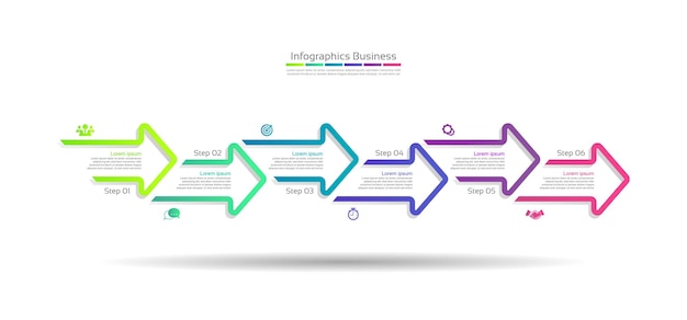 Presentation business infographic template  colorful with six step