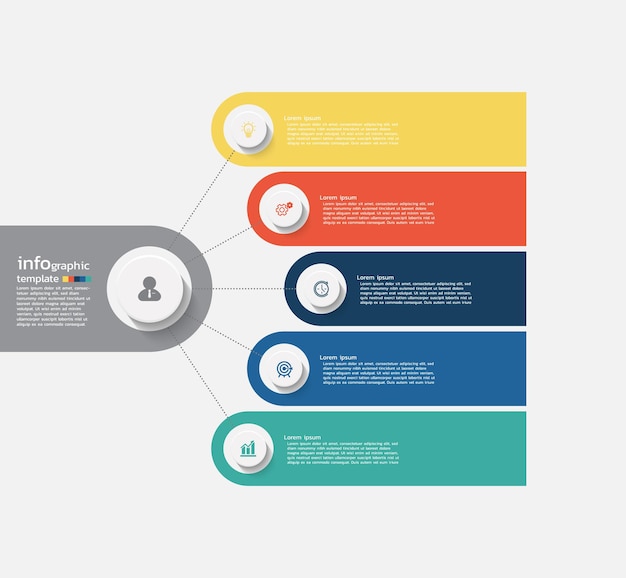 Progettazione del modello di infografica aziendale di presentazione in 5 passaggi