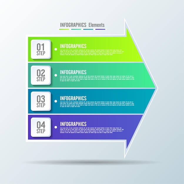 Presentation business infographic template elements gradient with four step