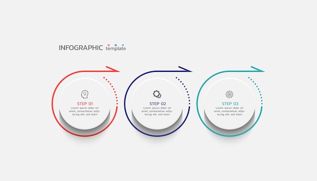 Presentation business infographic template for steps