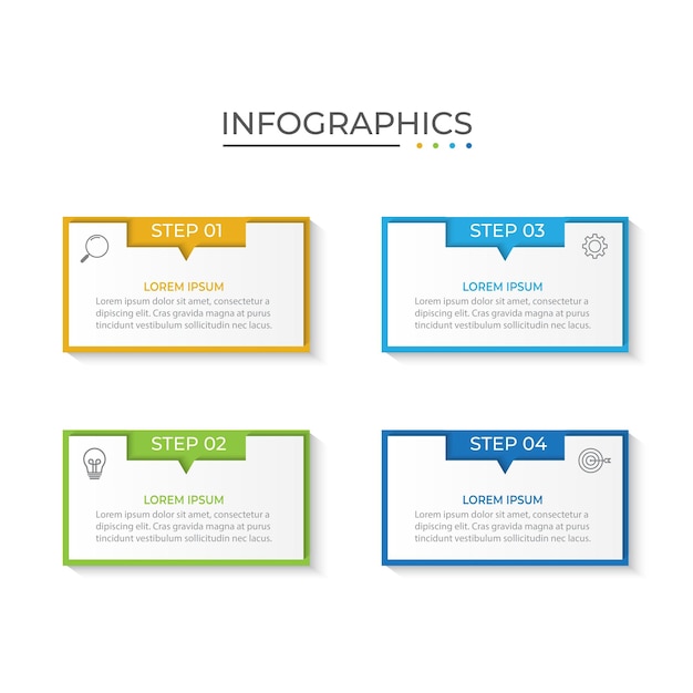 ベクトル 4 つのオプションを持つプレゼンテーション ビジネス インフォ グラフィック テンプレート ベクトル図