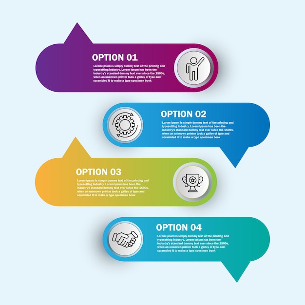 Presentation business infographic template with 4 options