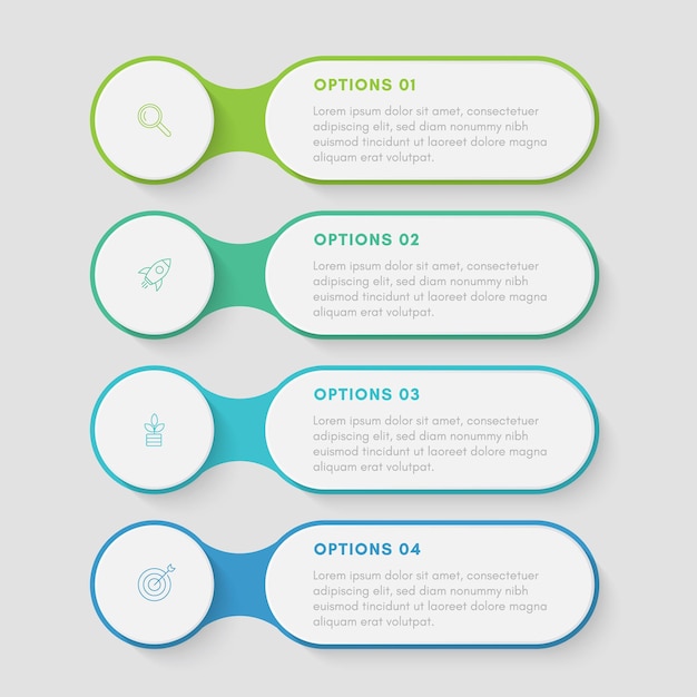 Presentation business infographic template with 4 options