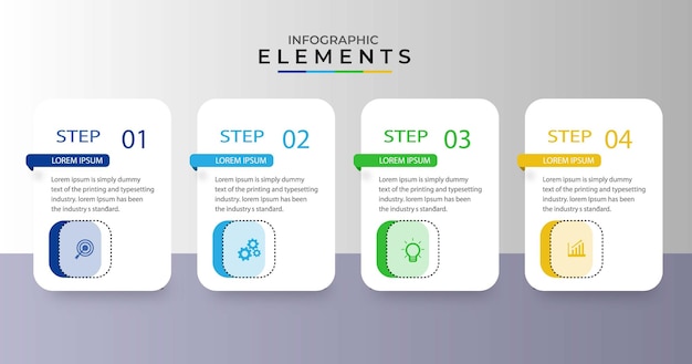 Modello di presentazione aziendale infografica con 4 opzioni