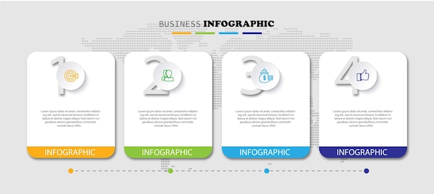 Презентация бизнес инфографики шаблон с 4 вариантами