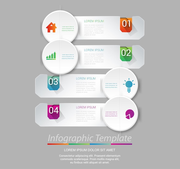 프레젠테이션 비즈니스 인포그래픽 템플릿 4 가지 옵션