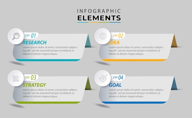 Presentation business infographic template with 4 step