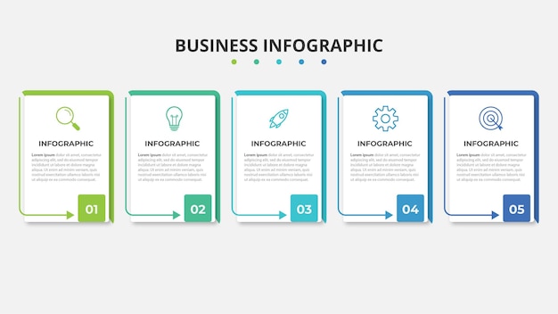 5 옵션 벡터 일러스트와 함께 프레 젠 테이 션 비즈니스 Infographic 템플릿