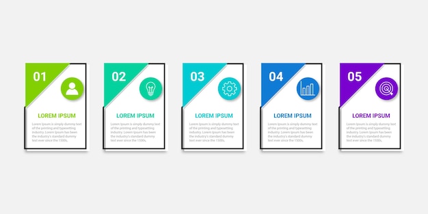 Presentation business infographic template with 5 options Vector illustration