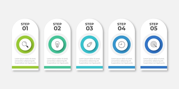 Vector presentation business infographic template with 5 options vector illustration