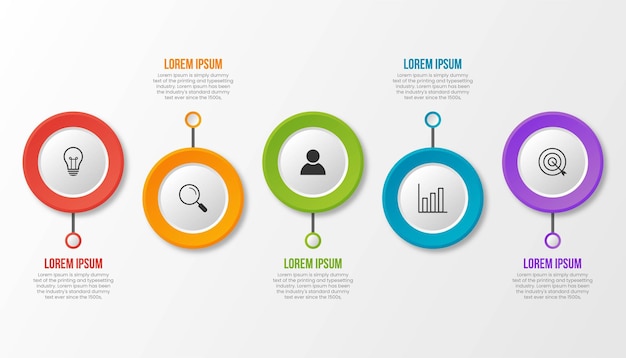 Presentation business infographic template with 5 options