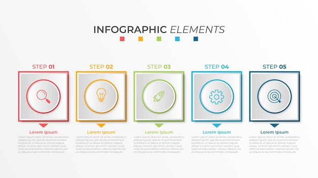 Presentation business infographic template with 5 options