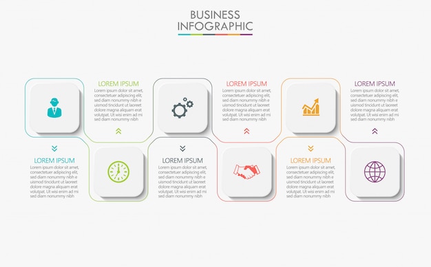 Presentation business infographic template with 6 options.