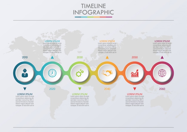 Modello di business infografica presentazione con 6 opzioni.