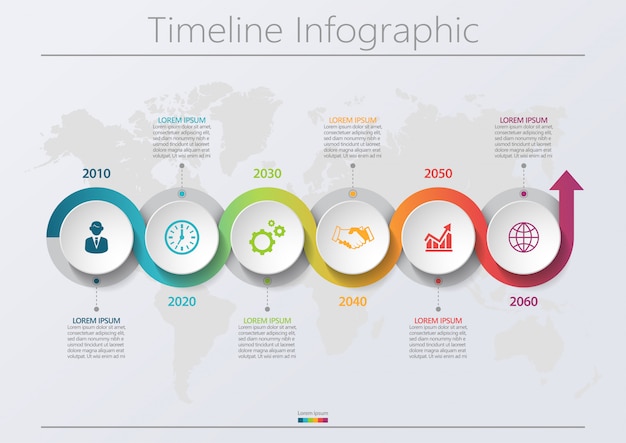 Modello di business infografica presentazione con 6 opzioni.