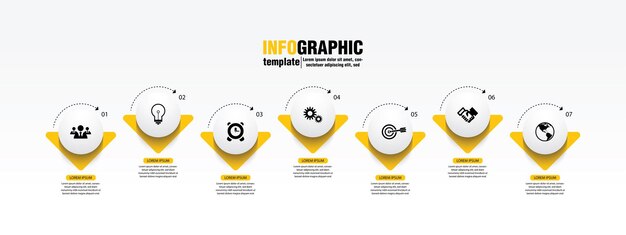 Presentation business infographic template with 7 step