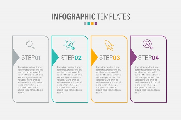 Modello di presentazione aziendale infografica con opzioni. illustrazione.