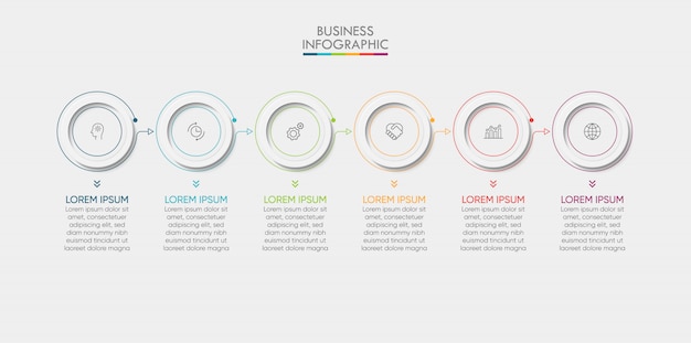 Modello di presentazione aziendale infografica con opzioni