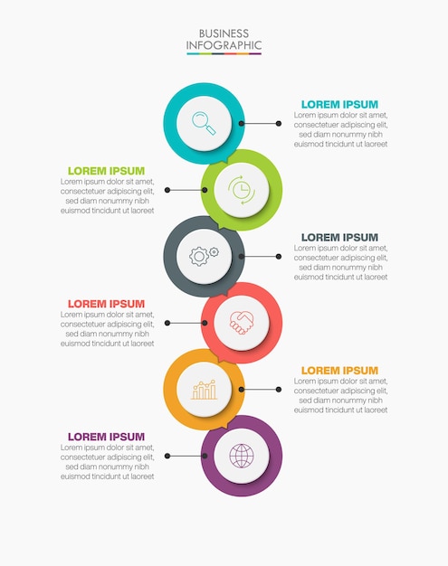 Modello di presentazione aziendale infografica con opzioni