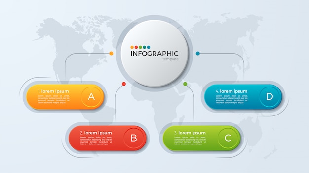 Modello di presentazione aziendale infografica con opzioni.