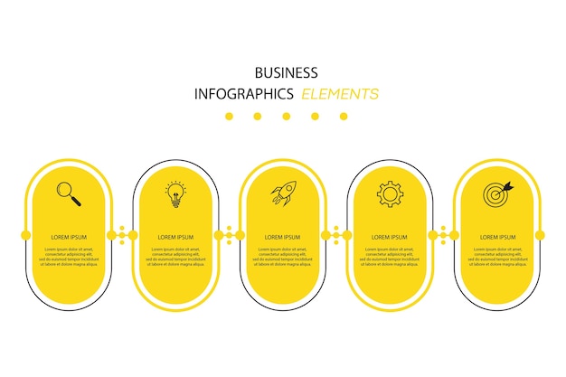 5 가지 옵션이있는 프레젠테이션 비즈니스 인포 그래픽 템플릿