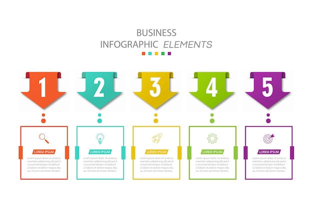 Vector presentation business infographics template with options