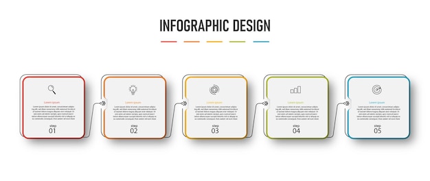 Modello di presentazione aziendale processo infografica