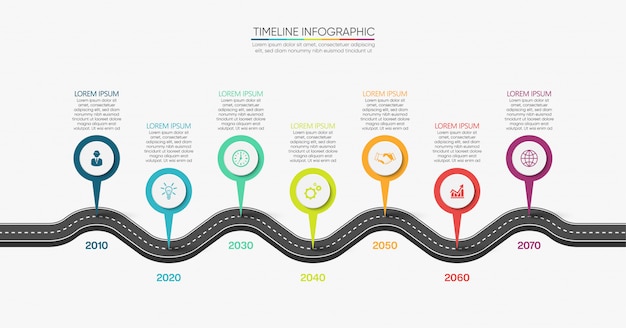 Modello infographic di presentazione del programma di strada di affari