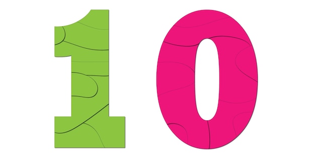 presentation of colorful number ten 10