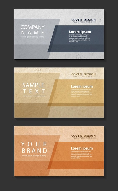 Vector presentation design vector templates with paper background texture in size presentation wide 1920 x 1080