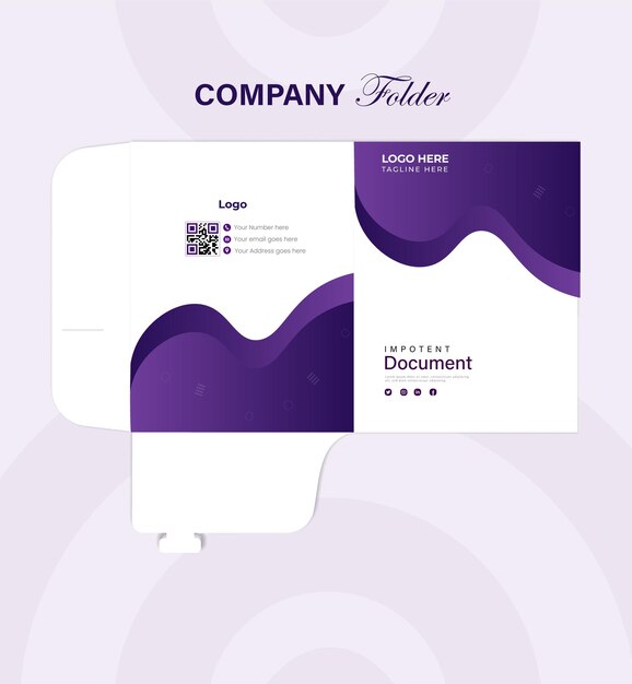 Vector presentation folder template for corporate office and business work