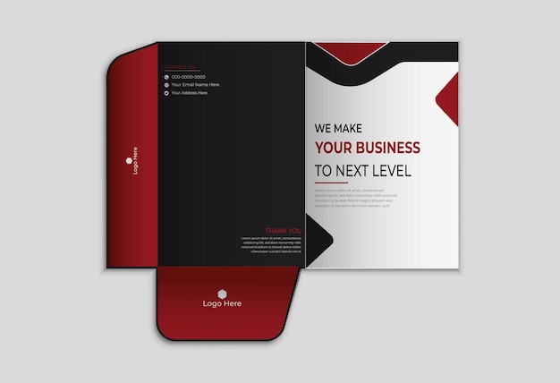 Presentation folder template for the corporate office