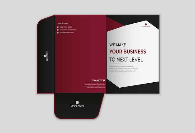 Presentation folder template for the corporate office