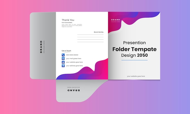 Presentation folder template multi color shape