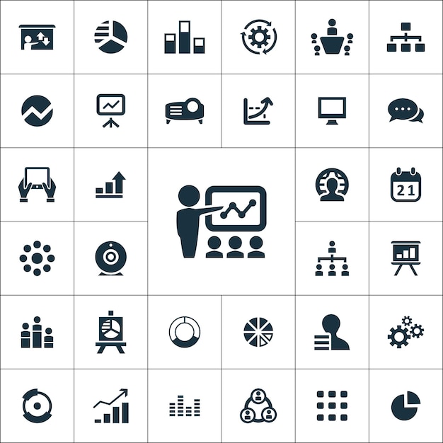 Presentation icons universal set