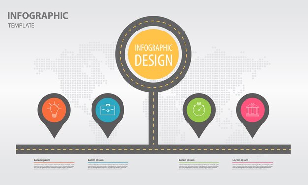 Vector presentation infographic template 4 options