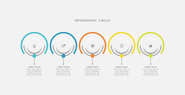 Presentation infographic template colorful elements