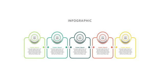 Вектор Презентационный инфографический шаблон плоский дизайн